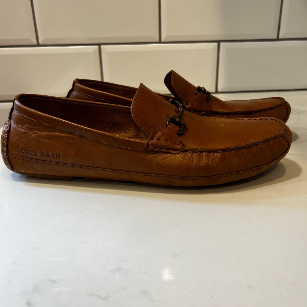 Cole Haan Wyatt Bit Brown Leather Driver Loafers - Picture 5 of 8